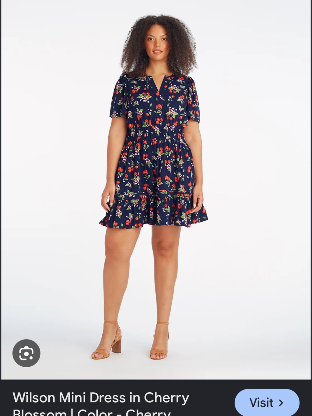 Draper James Navy Cherry Blossom Mini Dress